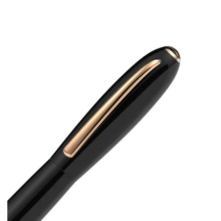 Stylo Bille "Alter Ego" JAN ZANDER Design Ebonite Plaqué Or rose clip