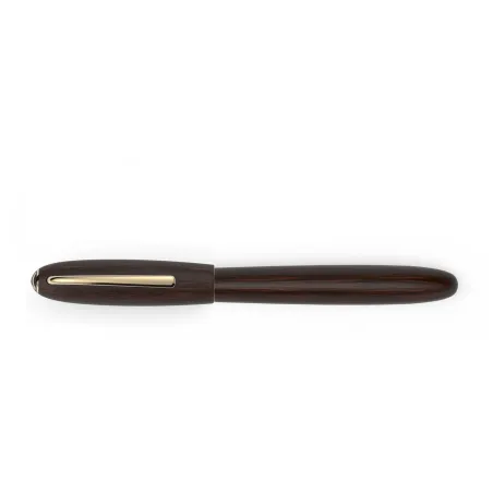 Stylo Roller "Alter Ego" JAN ZANDER Design Bois de Grenadilla Plaqué Or jaune fermé