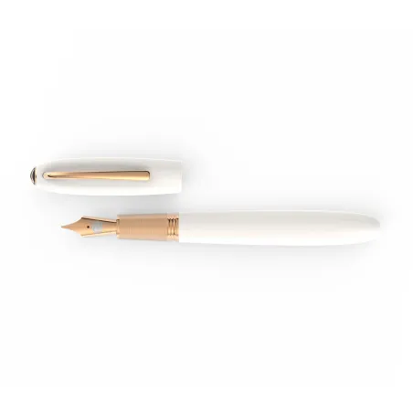 Stylo Plume B-Acier "Alter Ego" JAN ZANDER Design Résine ivoire Plaqué Or Rose