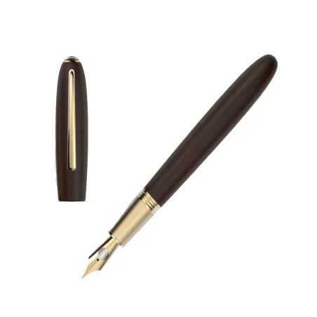 Stylo Plume M-Acier CT "Alter Ego" JAN ZANDER - Bois de Grenadille, Plaqué Or, Plume Acier
