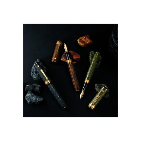 Stylo plume F "Décoband" Wahl Eversharp Ebonite Vert GT | Luxe Art Déco et Plume Or 14k