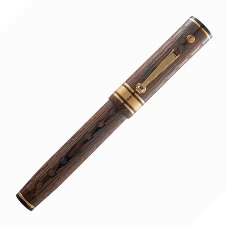 Stylo plume F "Décoband" WAHL EVERSHARP Ebonite ROUGE GT fermé