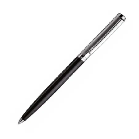 Stylo Bille Otto Hutt Design 01 - Laqué Noir Et Argent Ligné