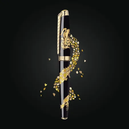 Stylo Plume (M) Dragon Marqueterie de Paille CARAN D'ACHE - Édition Limitée