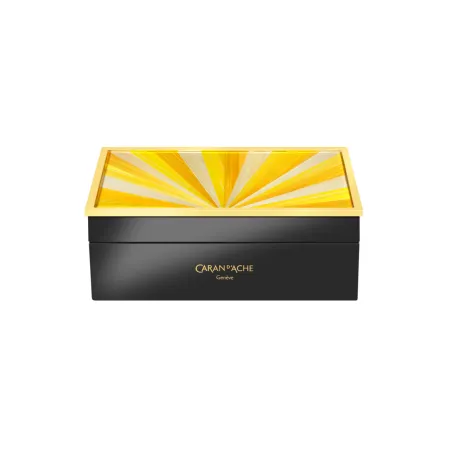 Stylo Plume Dragon Marqueterie de Paille CARAN D'ACHE - Édition Limitée - coffret dessus