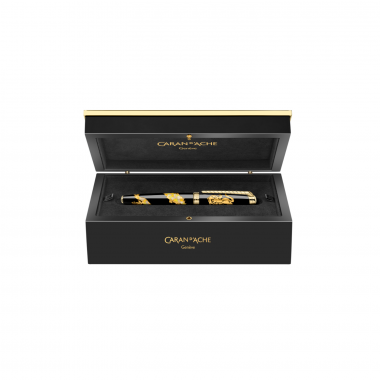 Stylo Plume Dragon Marqueterie de Paille CARAN D'ACHE - Édition Limitée - coffret