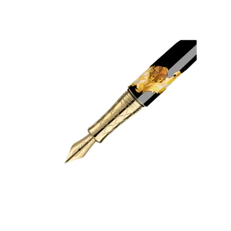 Stylo Plume Dragon Marqueterie de Paille CARAN D'ACHE - Édition Limitée - plume