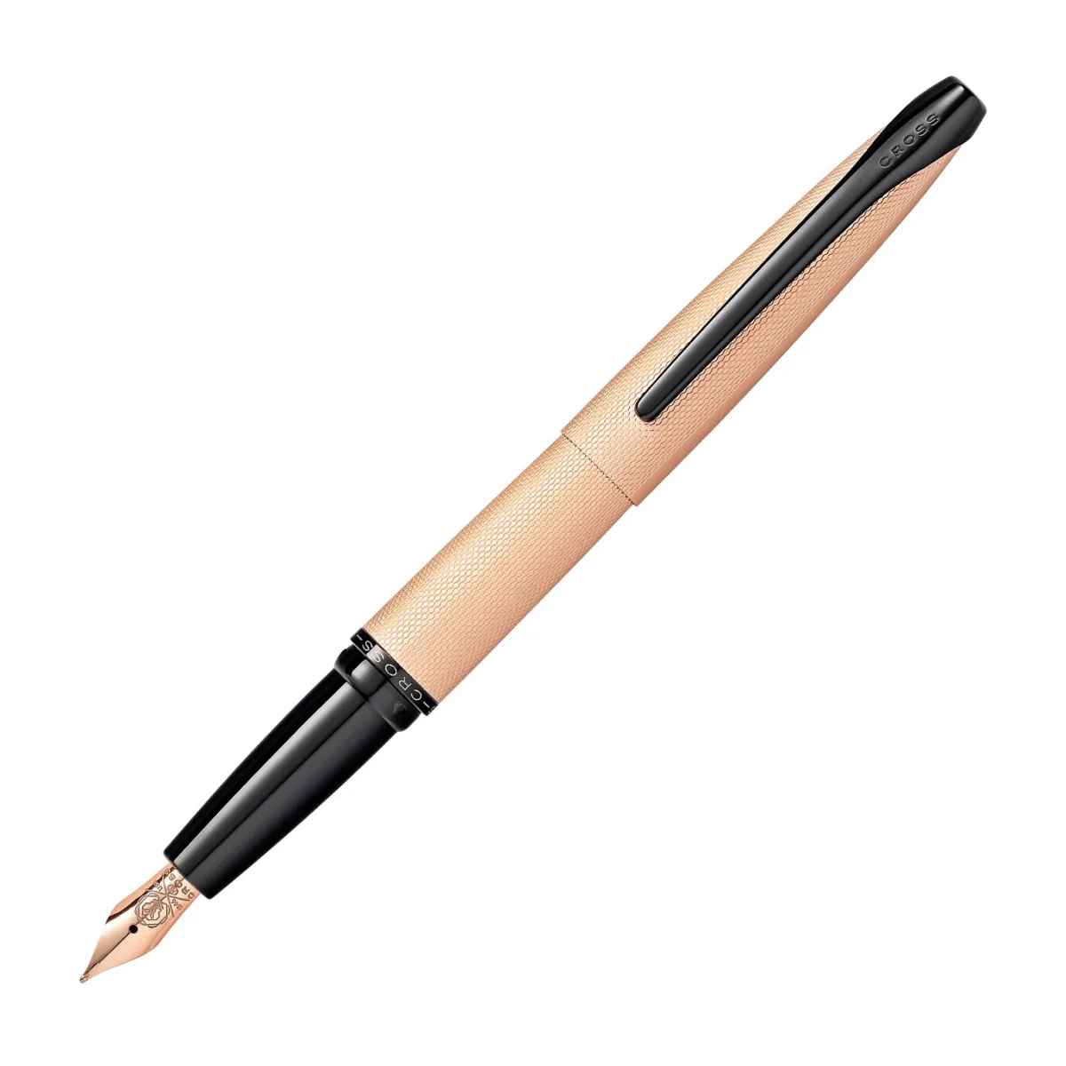 Stylo Plume M CROSS ATX - Rose Gold Gravé Pointe de Diamant Rose Gold - dessus