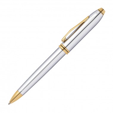 Stylo Bille CROSS Townsend - Chromé et Plaqué or