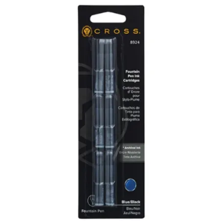 Cartouches d'encre Bleue/Noire CROSS Blister de 6