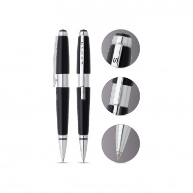 Stylo Roller CROSS Edge - Jet Black Attribut Chromé
