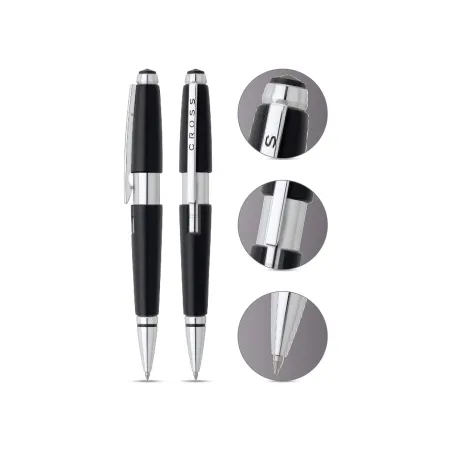 Stylo Roller CROSS Edge - Jet Black Attribut Chromé - détails