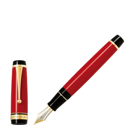 Stylo-plume B Pilot Custom Urushi laqué Rouge Attributs plaqués or