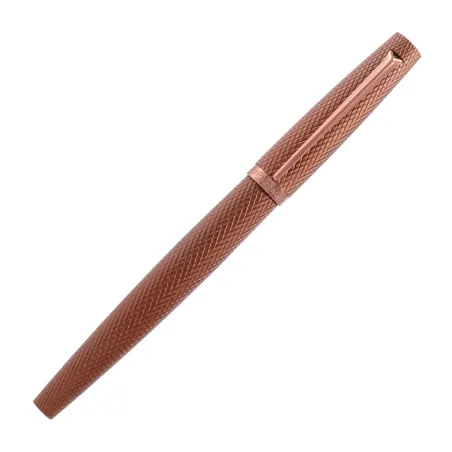 Stylo Plume F/M "Viper" DIPLOMAT Marron Guilloché - Fermé