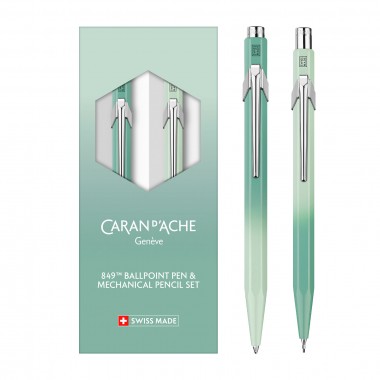 Parure Stylo Bille + Porte-Mine 0.5mm 849 CARAN D'ACHE  Misty Forest - Edition Spéciale