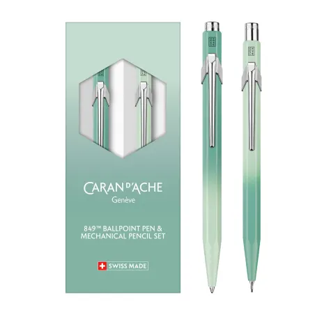 Parure Stylo Bille + Porte-Mine 0.5mm 849 CARAN D'ACHE  Misty Forest - Edition Spéciale