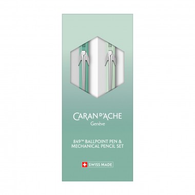 Parure Stylo Bille + Porte-Mine 0.5mm 849 CARAN D'ACHE  Misty Forest - Edition Spéciale - Coffret