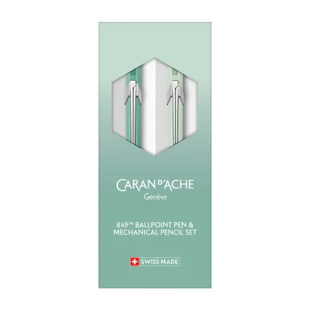 Parure Stylo Bille + Porte-Mine 0.5mm 849 CARAN D'ACHE  Misty Forest - Edition Spéciale - Coffret