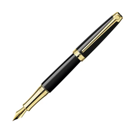 Stylo plume M Caran D'ache - Léman - Ebony Noir Plaqué or