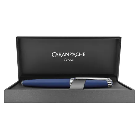 Stylo Roller Caran d'Ache - Léman - Bleu Nuit Mat - Boite