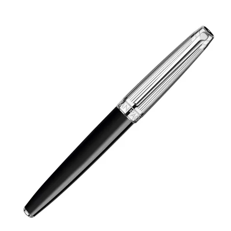 Stylo Roller Caran d'Ache - Léman - Bicolor Noir Argenté Rhodié - Fermé