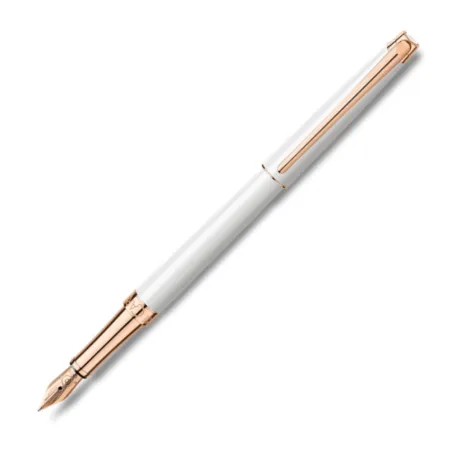 Stylo Plume F Caran d'Ache - Léman Slim - Blanc Or Rose