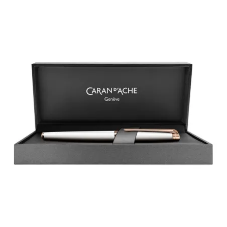 Stylo Roller Caran d'Ache - Léman Slim - Blanc Or Rose