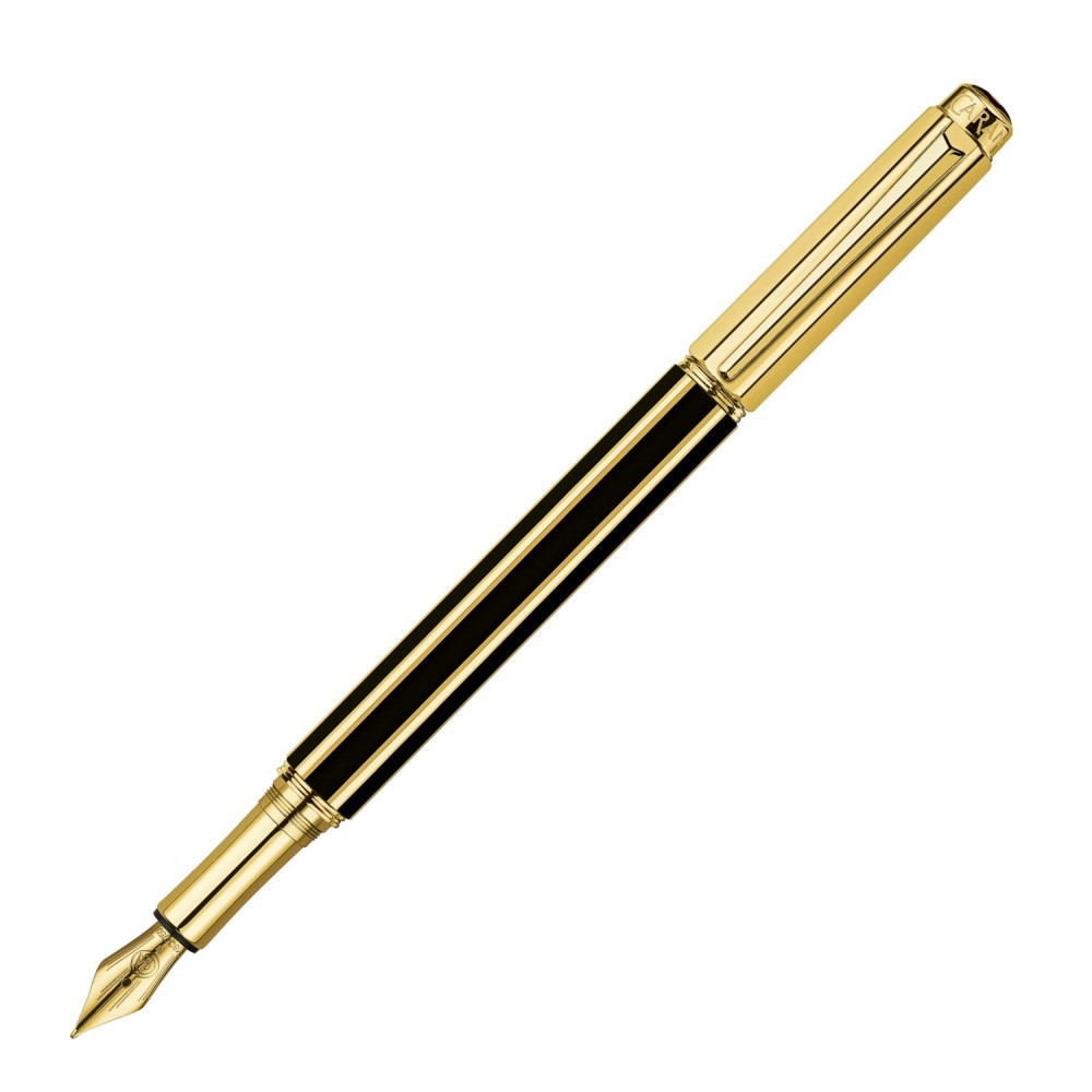 Stylo Plume EF Caran d'Ache - Varius - China Black - Plaqué or Stylo Plume EF Caran d'Ache - Varius - China Black - Plaqué or