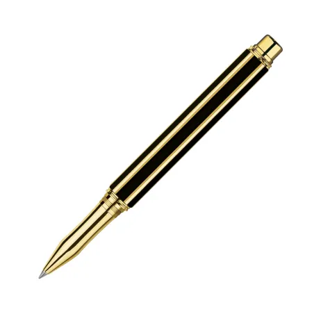 Stylo Roller Caran d'Ache - Varius - China Black - Plaqué or - plume
