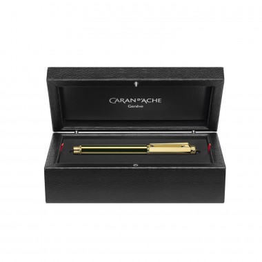 Stylo Roller Caran d'Ache - Varius - China Black - Plaqué or - Coffret