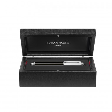 Stylo Roller Caran d'Ache - Varius - China Black - Rhodié - Coffret
