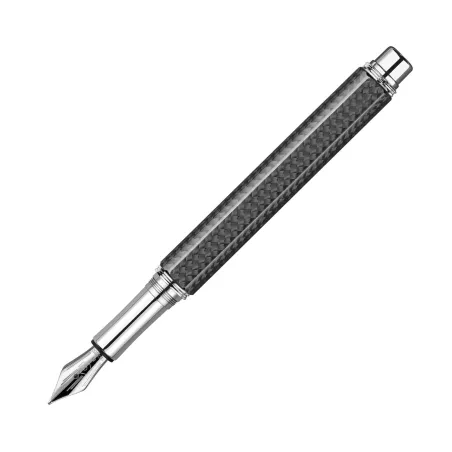 Stylo plume OB Caran d'Ache - Varius - Carbon Rhodié - Plume