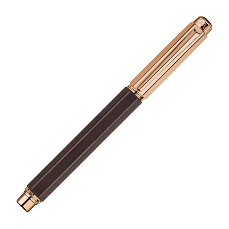 Stylo Plume F Caran d'ache - Varius - Ebony Plaqué or rose - Fermé