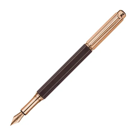 Stylo Plume F Caran d'ache - Varius - Ebony Plaqué or rose