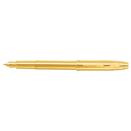 Stylo Plume M Sheaffer - Série 100 - Gold Attributs Dorés - ouvert