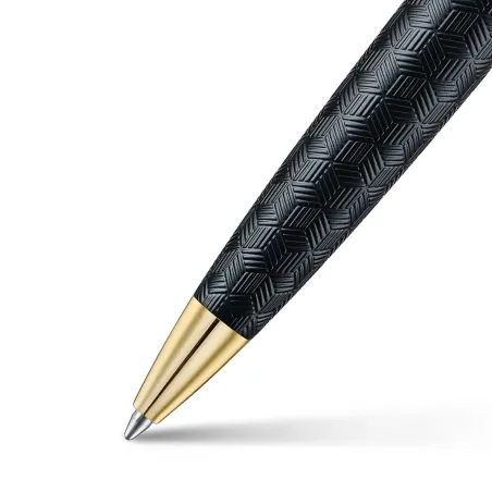 Stylo Bille Sheaffer - Série 300 - Black et Chrome Attributs dorés - Guilloché