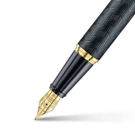 Stylo Plume M Sheaffer - Série 300 - Black et Chrome Attributs Dorés - Plume