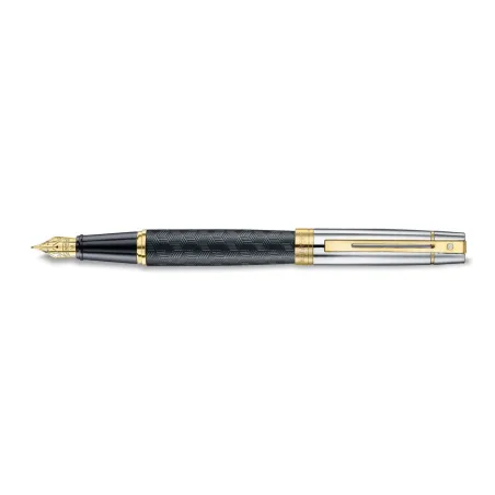 Stylo Plume M Sheaffer - Série 300 - Black et Chrome Attributs Dorés - Dessus
