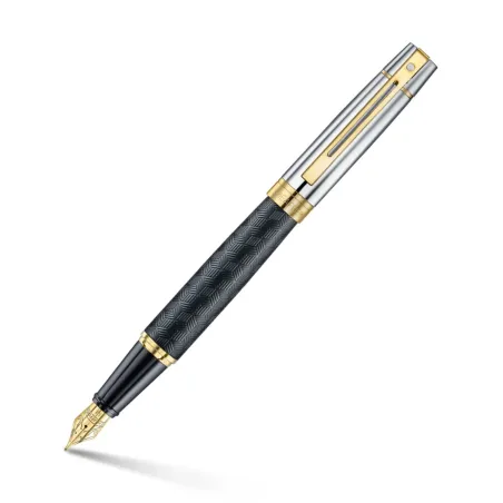 Stylo Plume M Sheaffer - Série 300 - Black et Chrome Attributs Dorés