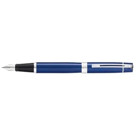 Stylo Plume M Sheaffer - Série 300 - Bleu Attributs Chromés - Dessus