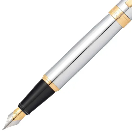 Stylo Plume M Sheaffer - Série 300 - Chromé Attributs Dorés - Plume