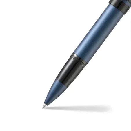 Stylo Roller Sheaffer - Icon - Bleu Attributs Noirs pvd - Pointe