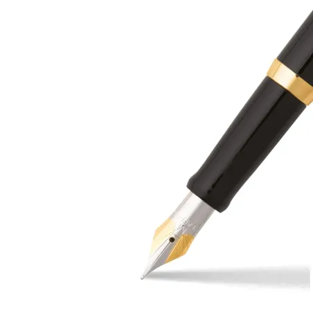 Stylo Plume M Sheaffer - Sagaris - Black Attributs Chromé et Dorés - Plume