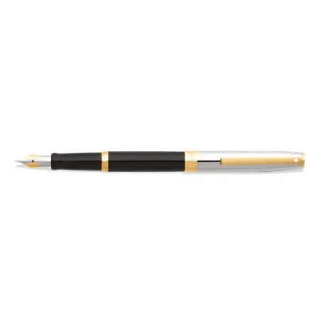 Stylo Plume M Sheaffer - Sagaris - Black Attributs Chromé et Dorés - Ouvert