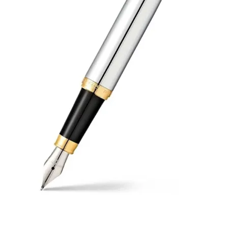 Stylo Plume M Sheaffer - VFM - Chrome Attributs dorés - Plume