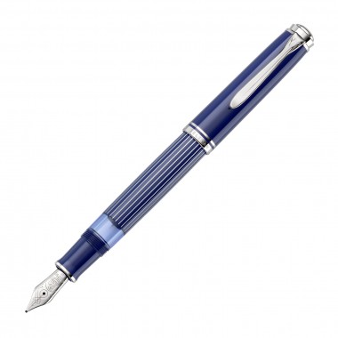 Stylo Plume F Pelikan M815 Souverän - Metal Striped Blue - Edition spéciale