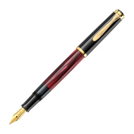 Stylo-plume M Pélikan M200 rouge marbré Edition spéciale - ouvert