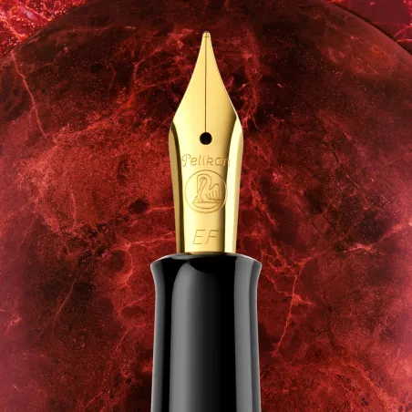 Stylo-plume F Pélikan M200 rouge marbré Edition spéciale Plume