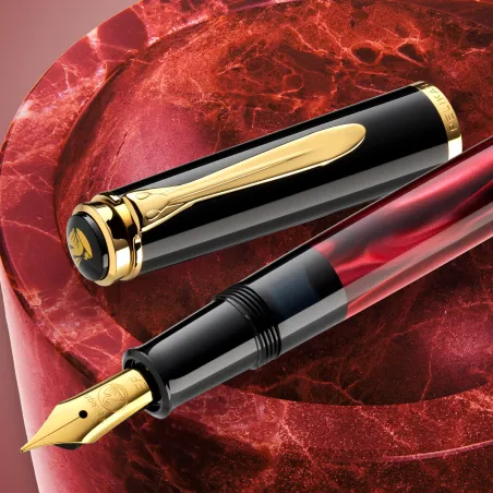 Stylo-plume F Pélikan M200 rouge marbré Edition spéciale
