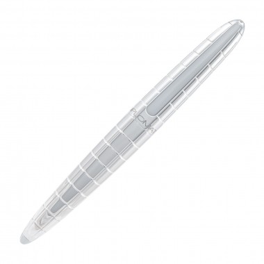 Stylo-plume M Diplomat  Aero Rhomb Chrome - Plume Or 14 Ct - Fermé